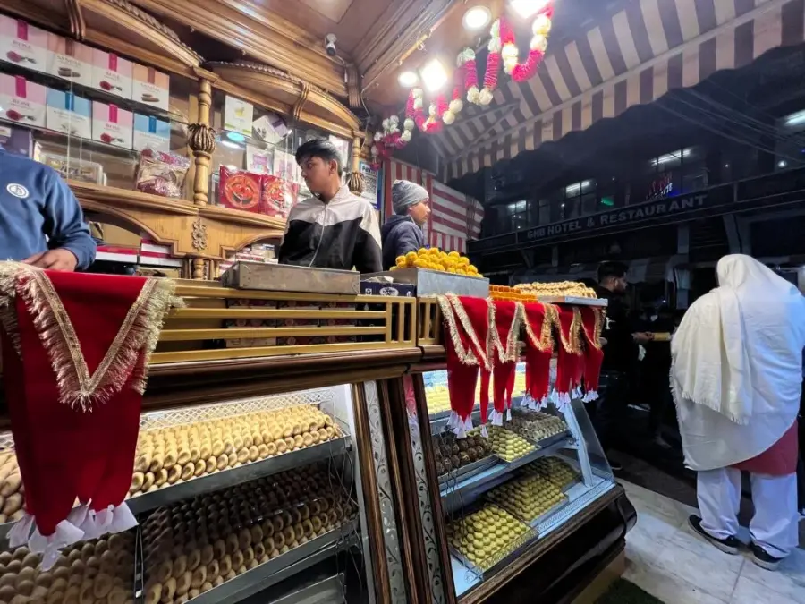 Inside our shop at night